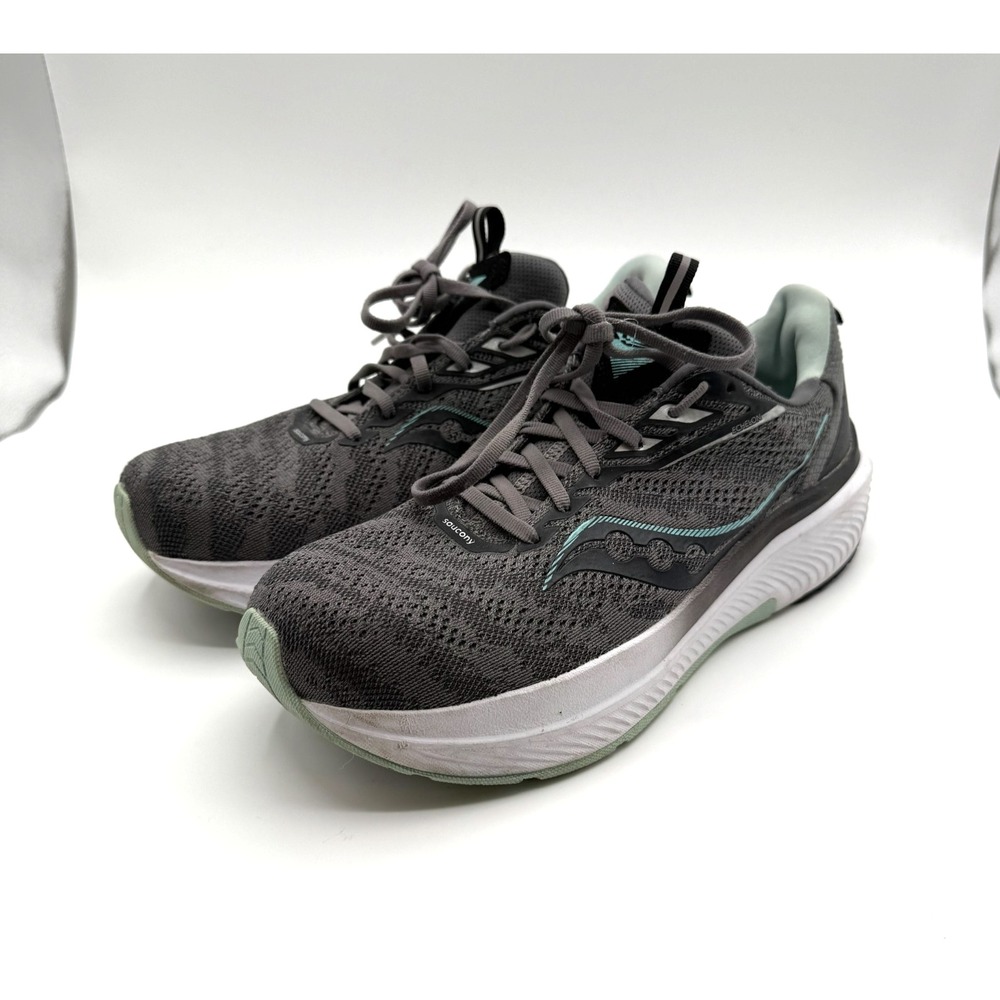 Saucony Echelon 9 Womens‎ Size 11.5 Running Shoes Gray White Sneakers Trainers